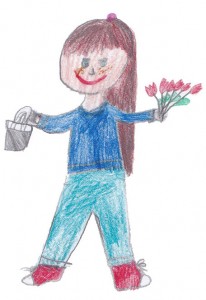 Frau Blum, gemalt von Mia